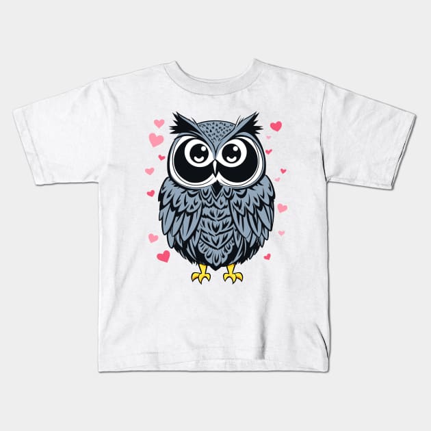 kawaii Mr. Owl 11 Kids T-Shirt by Orange-C